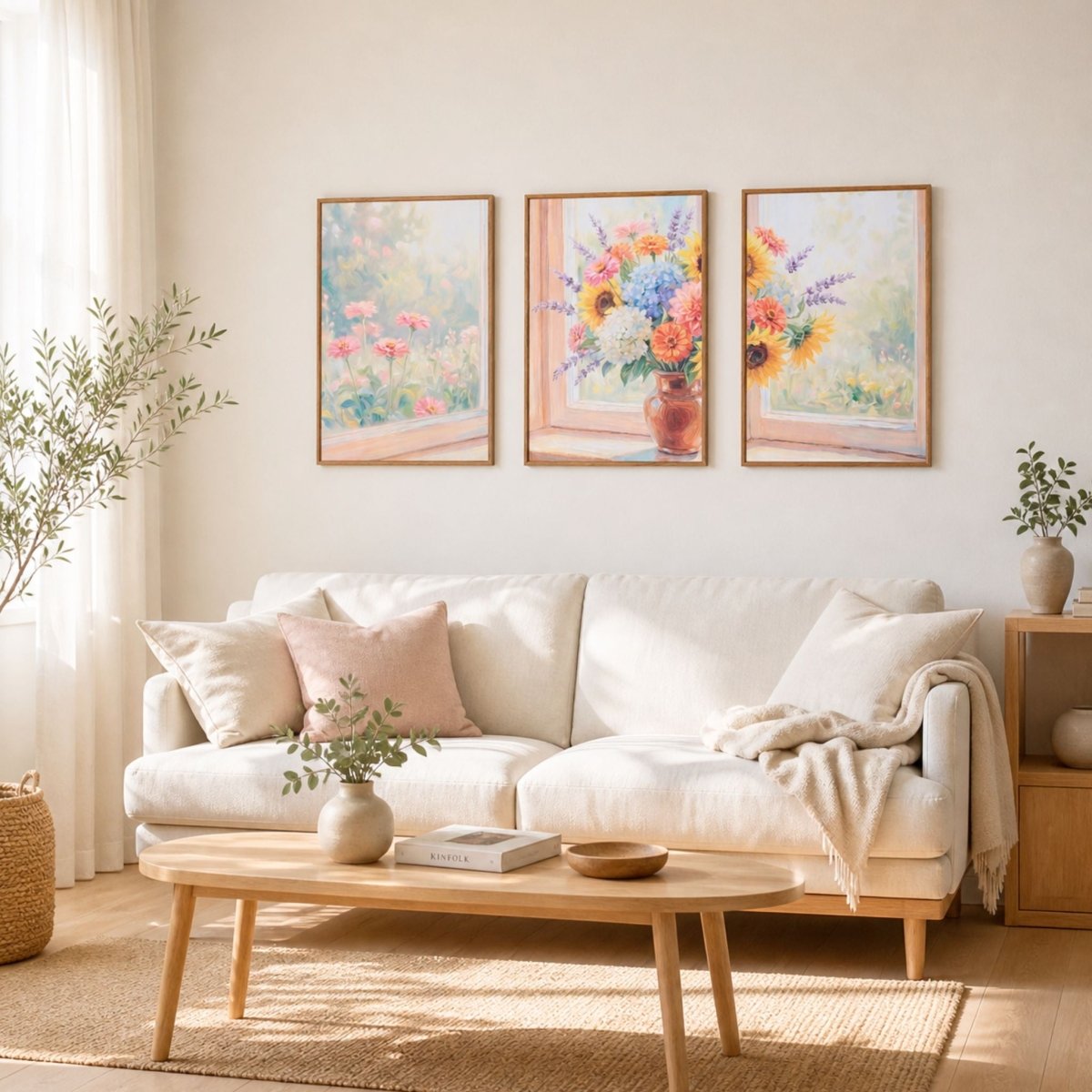 美品　リトグラフ　アルベール・ザバロ「窓辺の花束」絵画　インテリア アートパネル 窓辺の花束 3枚セット – 【公式】HALZEN（ハルゼン）壁と