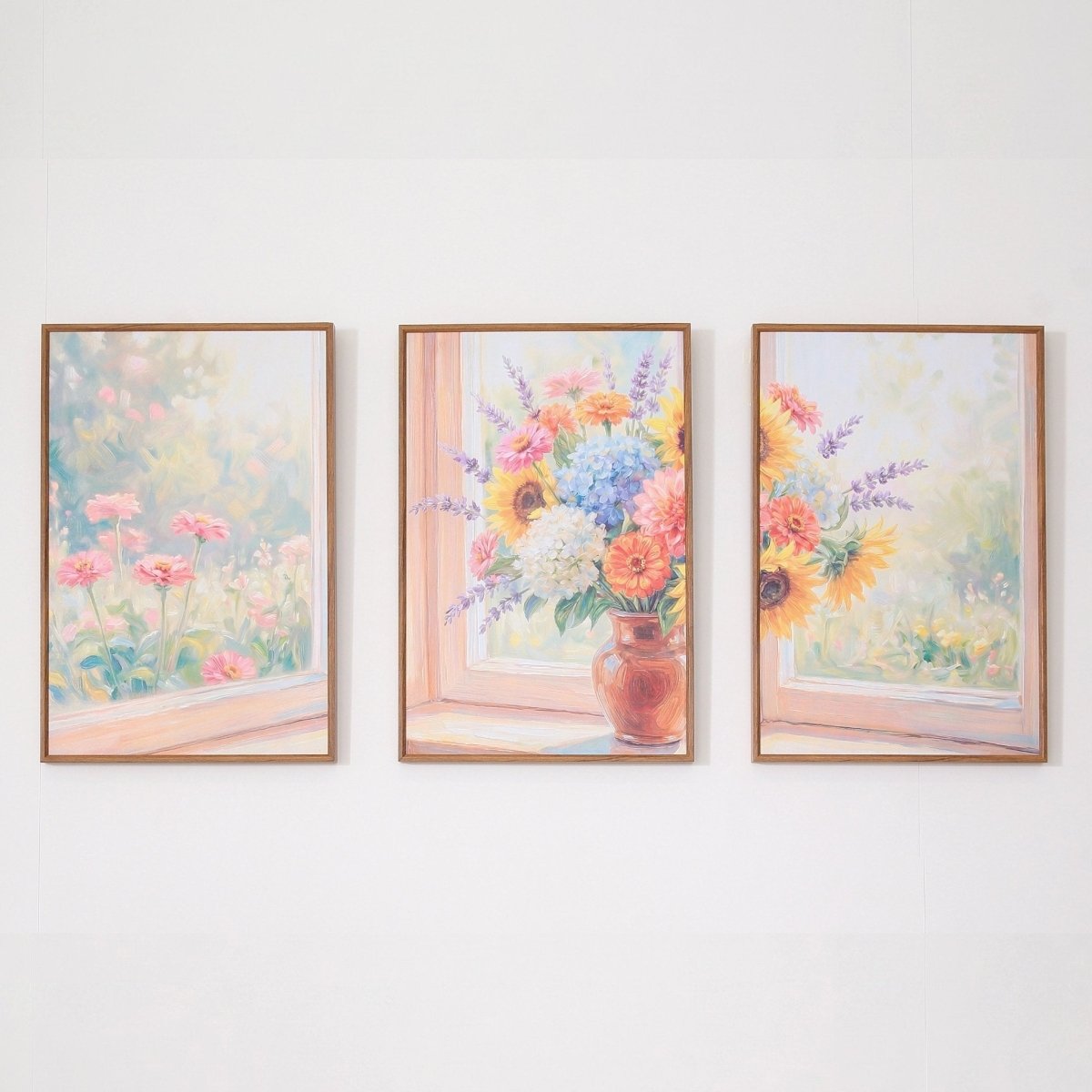 美品　リトグラフ　アルベール・ザバロ「窓辺の花束」絵画　インテリア アートパネル 窓辺の花束 3枚セット – 【公式】HALZEN（ハルゼン）壁と